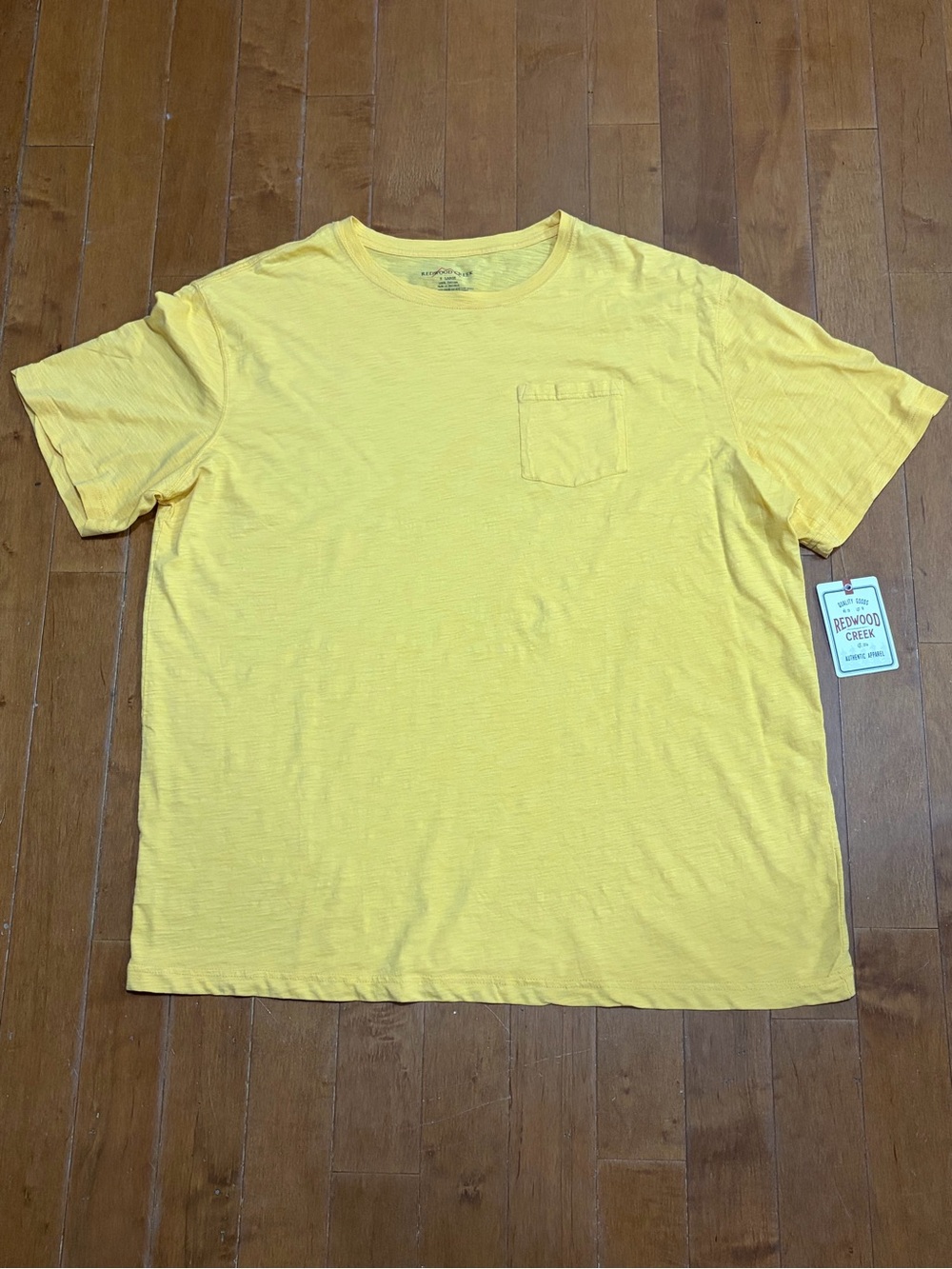 Redwood Creek Men’s X-Large Yellow Pocket T-Shirt
